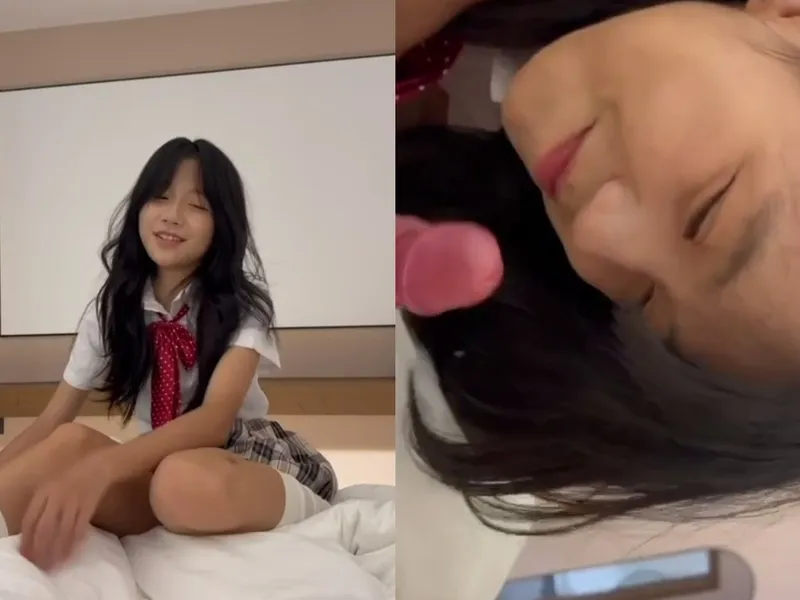 Em loli dễ thương mút chuối biến em thành con đào dam dang p1